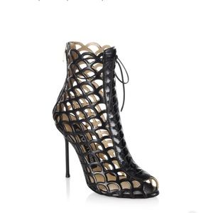 Sergio Rossi Mermaid Lace-up Booties